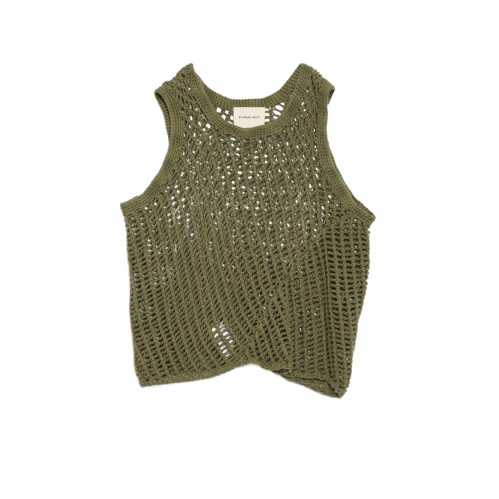 NEW NICHOLAS DALEY women's knitted vest in green
